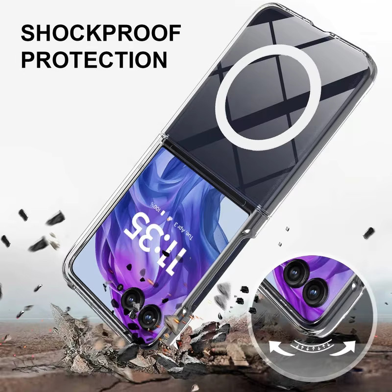 Transparente Magnet-Schutzhülle aus Hart-PC für dein Motorola Moto Razr Ultra (Modelle 2024, 2025, 2026) mit Anti-Sturz-Funktion - Bild 5