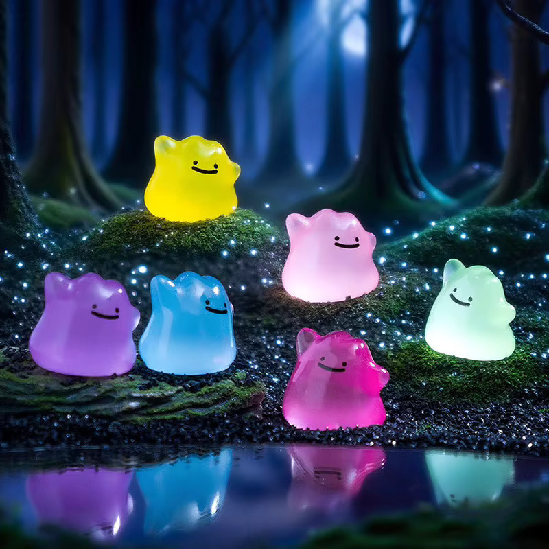 Bandai Pokémon Ditto Minifiguren, 6er-Set, Leuchten im Dunkeln, Mehrfarbig - Bild 3