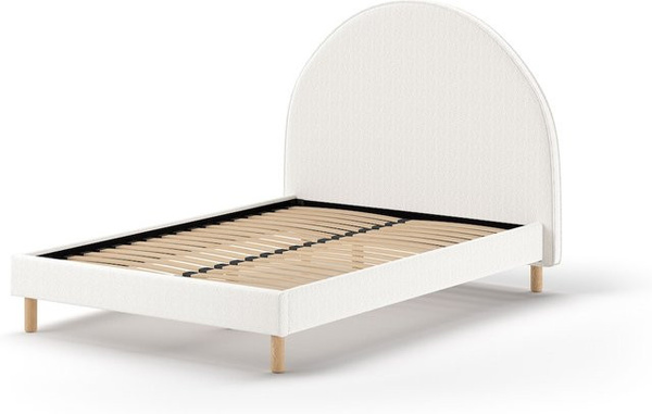 Vipack Polsterbett MOON in Weiß mit Bouclé Stoff und Lattenrost, Liegefläche B: 140 cm, L: 200 cm