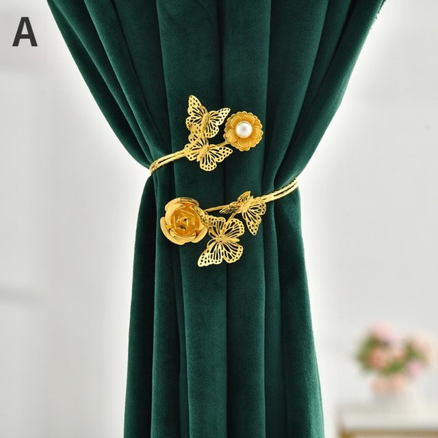 Luxuriöse Vorhanggurte aus Metall in Gold im Casual Design - Bild 1