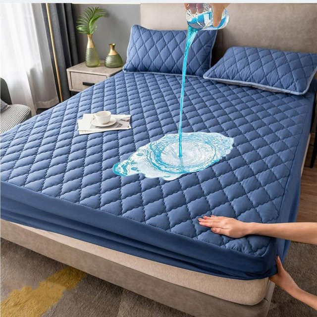 Wasserdichte Matratzenauflage Bestbags mit 2 Kissenbezügen, gestepptes Design aus Mikrofaser, B/T: 180 x 200 cm - Bild 1
