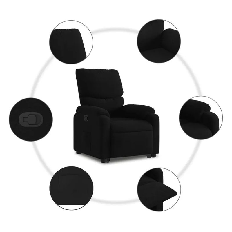 Vidaxl Aufstehhilfe für Sessel für Senioren, Schwarz, Stoffbezogen - Bild 8
