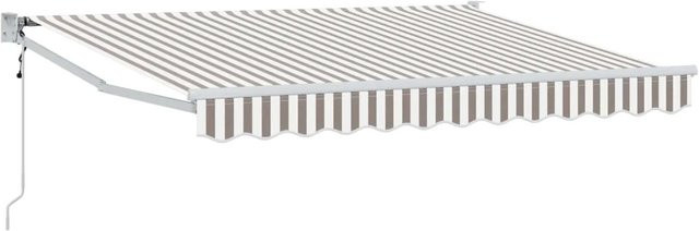 vidaXL Markise aus Polyester und Metall in Weiß-Hellgrau, B: 450 cm, A: 300 cm - Bild 1