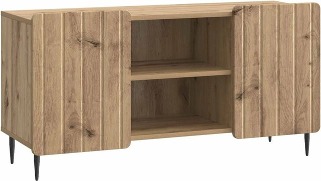 vidaXL TV-Schrank Artisan-Eiche in Braun und Schwarz, B/T/H: 102 x 34,5 x 52 cm - Bild 1
