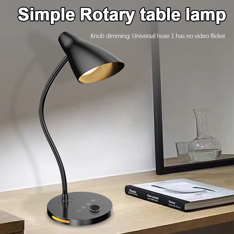 Feimefeiyou LED-Schreibtischleuchte in Schwarz, dimmbare Clip-On Leselampe aus Metall für Schreibtisch und Nachttisch - Bild 2