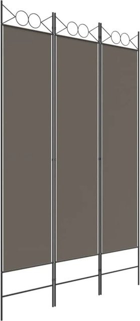 vidaXL 3-teiliger Paravent aus Stoff in Anthrazit, B/H: 120 x 220 cm - Bild 1
