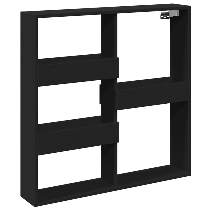vidaXL Wandschrank aus Holzwerkstoff in Schwarz, B: 80 cm, H: 80 cm, T: 15 cm - Bild 2