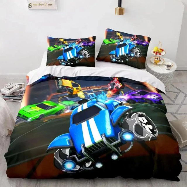 Rocket League Bettwäsche-Set mit Tagesdecke für Kinder, Microfaser, Mehrfarbig, B/H: 70 x 133 cm - Bild 1