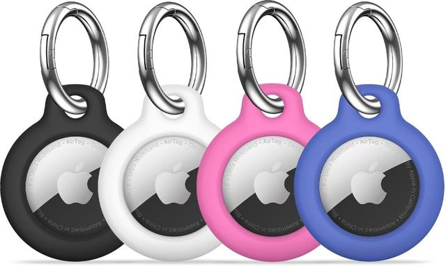 Robuste Schutzhülle für Apple AirTag mit Schlüsselanhänger in Schwarz - Bild 1