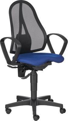 Schäfer Shop Pure Bürostuhl BALANCE 400 NET mit Armlehnen und Fitness-Orthositz in Blau - Bild 1