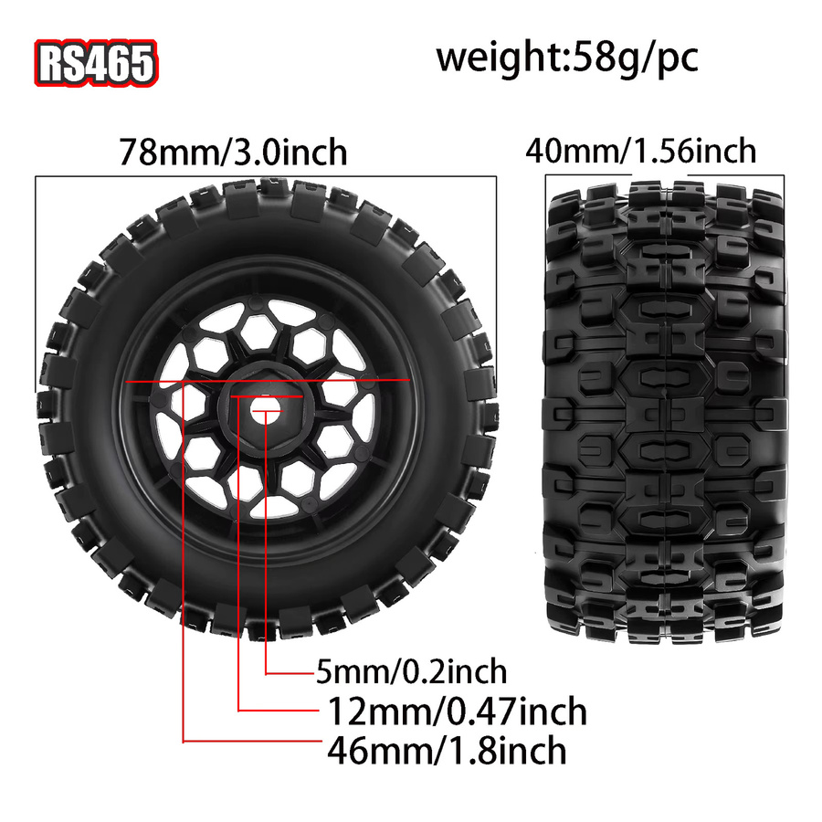 ARRMA Typhon Granite Grom Monster Truck Reifen, 1:18, RS465 - Bild 4