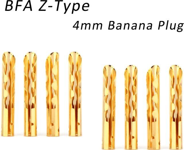 Preffair 8 Stück Bananenstecker Gold Kupfer BFA Z-Typ 4mm Lautsprecherkabel-Verbinder - Bild 1
