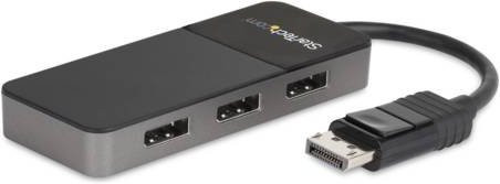 StarTech.com DisplayPort MST Hub mit 3 Ports für 3 x 4K HDR und 8K Unterstützung, DP 1.4 Multi Monitor Splitter für Windows, Grau - Bild 1