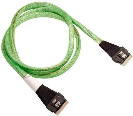 Broadcom SlimSAS Kabel 1x8 SFF-8654 auf 1x8 SFF-8654, Farbe: Grün, Länge: 1 m (05-60007-00) - Bild 1