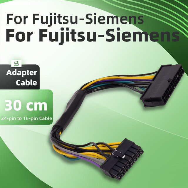 Adapterkabel von 24-Pin auf 16-Pin für Fujitsu Siemens ATX Netzteile, Mehrfarbig - Bild 1