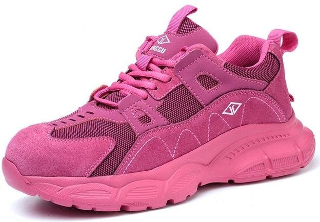 MA3CN Arbeitssicherheitsschuhe für Damen und Herren mit Stahlkappe, atmungsaktiv, Farbe: Pink, Größe: 37 - Bild 1