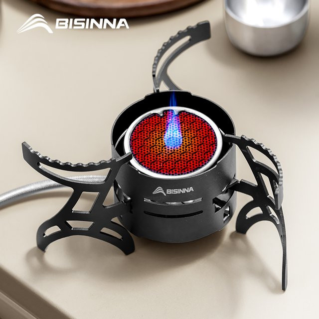 BISINNA Camping-Infrarotbrenner für den Außenbereich, ultraleichter Gasbrenner in Schwarz, 3600 W, zusammenklappbar für Wandern und Picknick - Bild 1