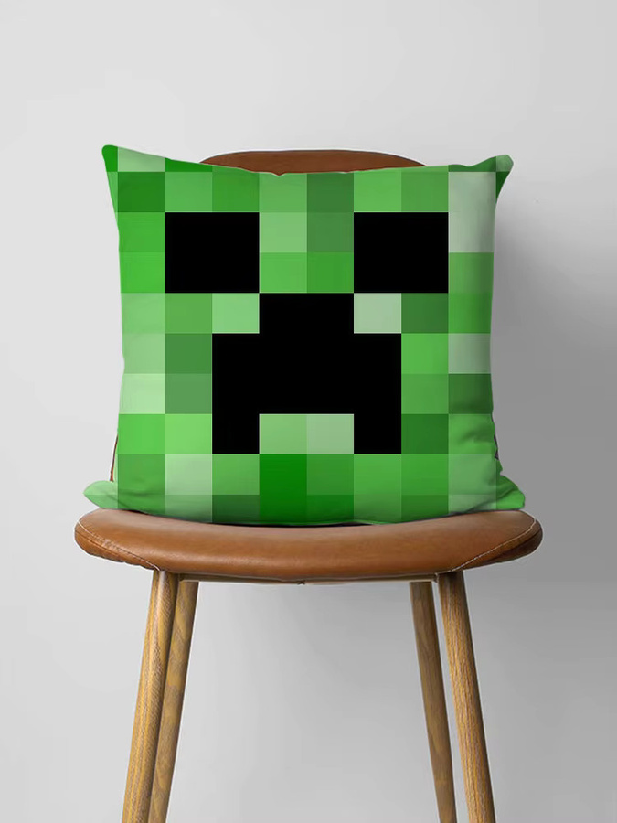 Game M-Minecraft-ES Kissenbezug mit doppelseitigem Druck und Reißverschluss, Schwarz-Grün - Bild 7