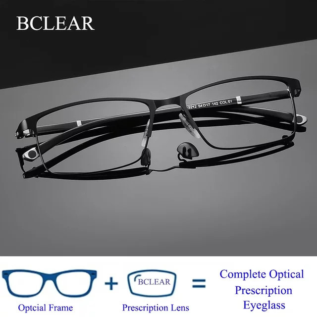 BCLEAR Korrektionsbrille, Herren, Vollrand, quadratisch, Metall, schwarz - Bild 1
