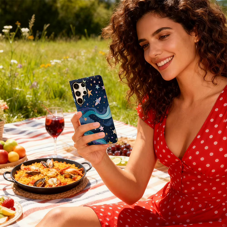 Pastell Star Waves Handyhülle für Samsung Galaxy S25 Ultra, S24 und S23 Ultra Plus, stoßfeste doppellagige Rückseite, Multicolour - Bild 6