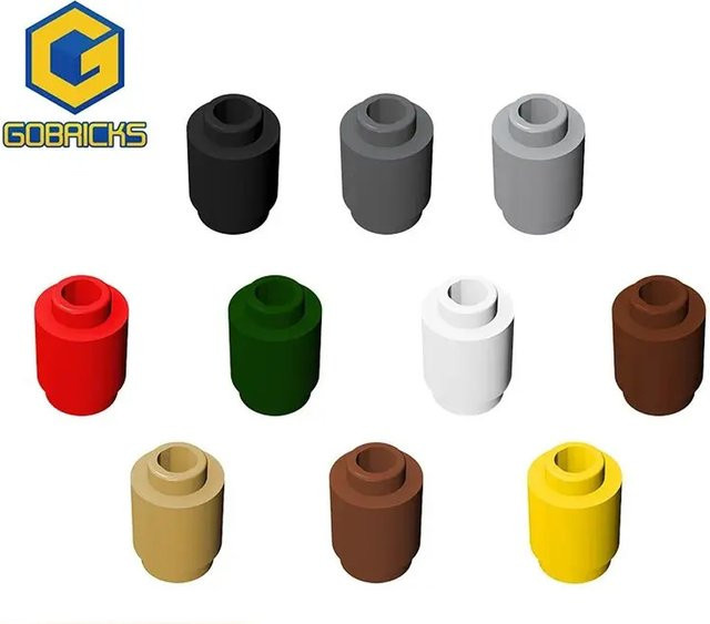 Gobricks 1x1 Runde Bausteine mit Offenen Noppen, Zubehör, 100-teiliges Set - Bild 1
