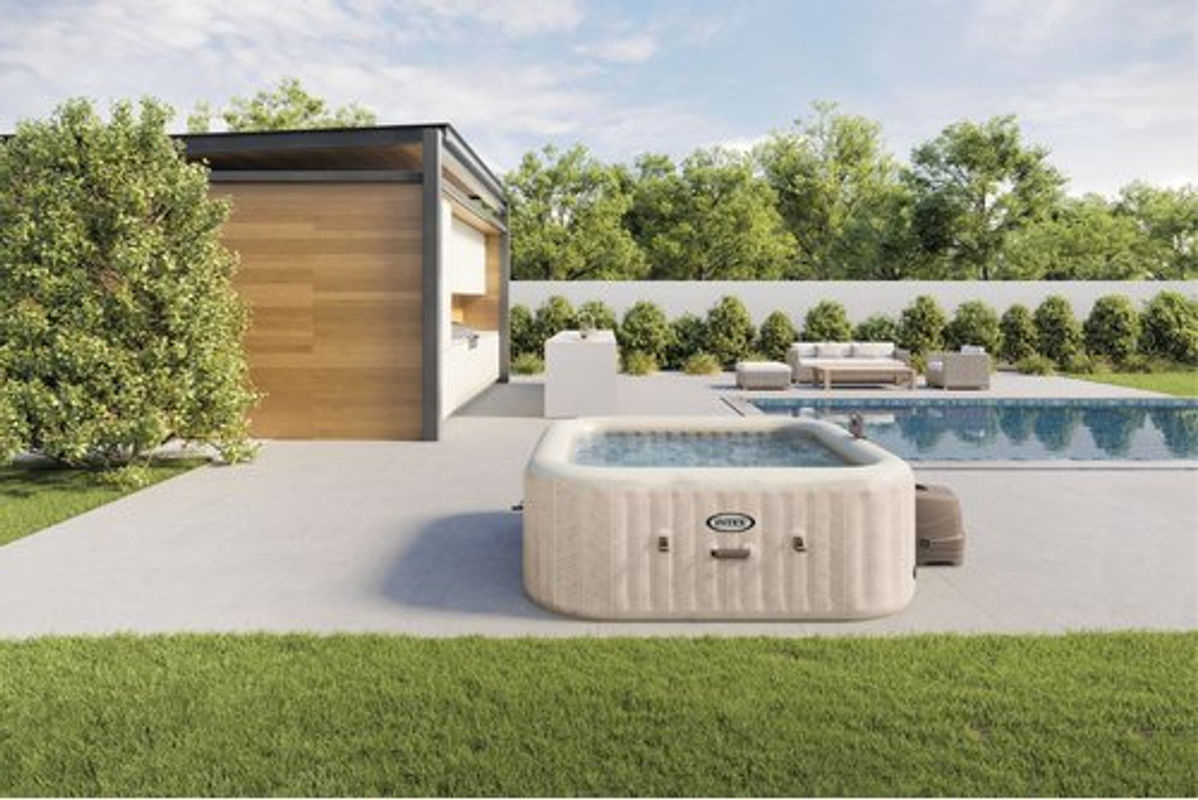 Intex PureSpa Whirlpool Chevron Deluxe Square, beige, Durchmesser: 211 cm, Höhe: 71 cm, 4 Sitzplätze - Bild 3