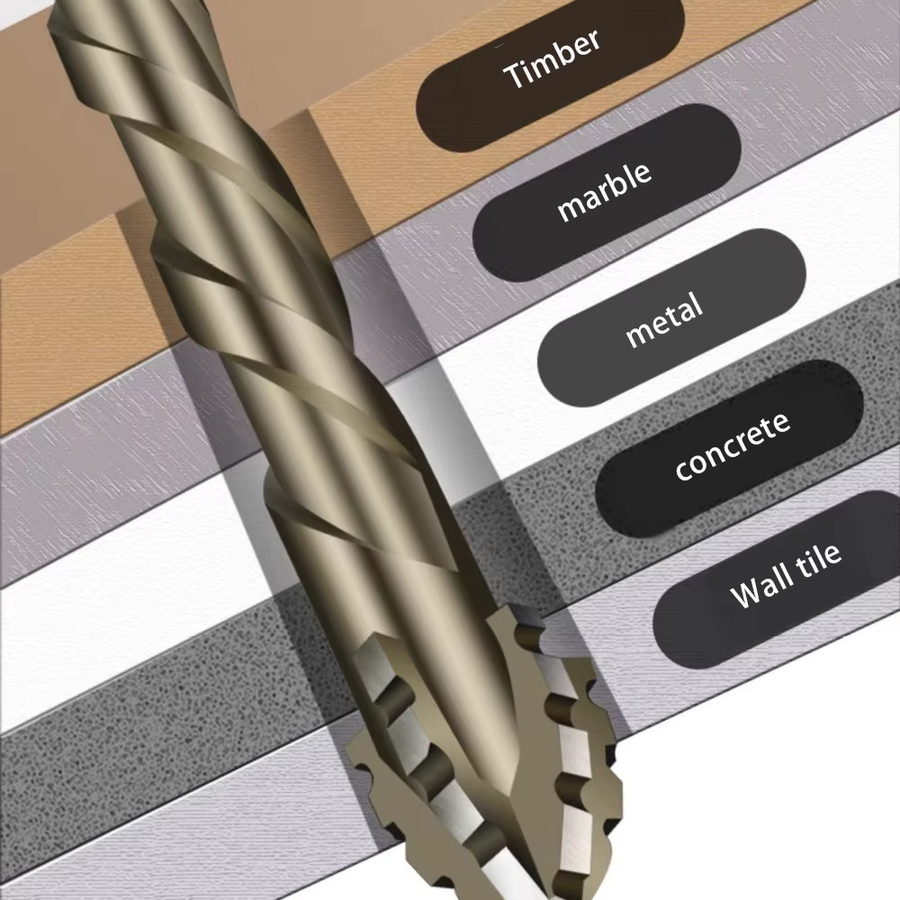 PINTUDY Exzentrisches Bohrer Set mit 3 Teilen, gezahnte Vier-Kanten Bohrer Bits in Silber für Ziegel und Holz - Bild 6