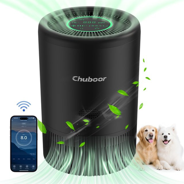 Chuboor Luftreiniger Modell PJ08 mit App-Steuerung und HEPA-Filter für Schlafzimmer und Wohnzimmer zur Entfernung von Tierhaaren, Staub, Pollen und Gerüchen - Bild 1
