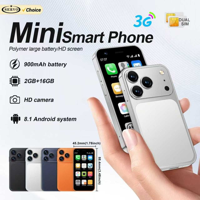 SERVO 18SE MINI Android Pocket Smartphone in Schwarz mit 3.0 Zoll Bildschirm, 2 GB RAM, 16 GB Speicher, Dual SIM, WiFi und 3G/WCDMA Unterstützung - Bild 1