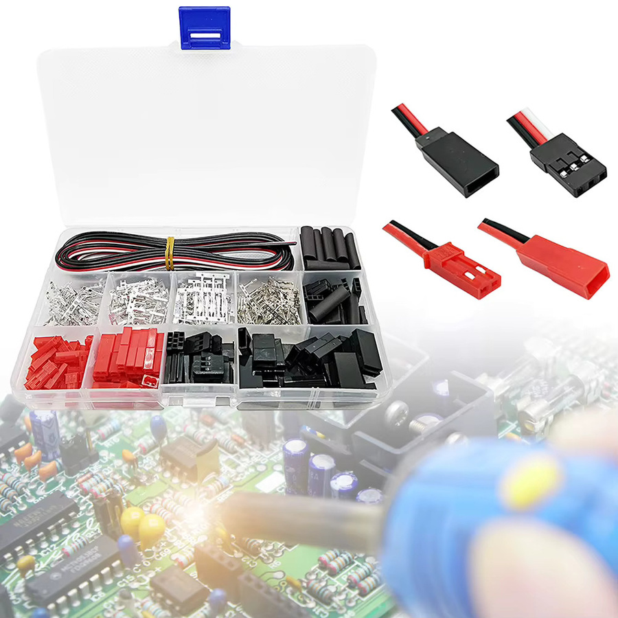 ALLOET 400 Stück JST SYP Steckverbinder Set mit 22AWG Kabel, Männlich und Weiblich, Multicolour, passend für JR Futaba Stecker und Buchsen für RC Roboter, Flugzeuge und Servos - Bild 2