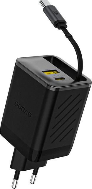 Dudao A67EU Netzladegerät mit USB-C Kabel, 67W, 3.35A, 1 x USB-A und 1 x USB-C, Schwarz - Bild 1