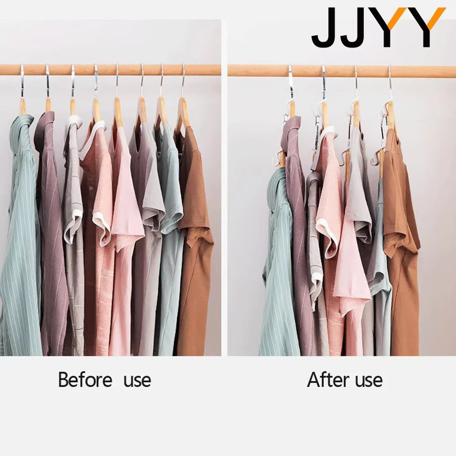 Jjyy Kleiderbügel Aufsatz Haken Set aus Kunststoff, 6 Stück, Weiß, platzsparende Aufhängung für Kleiderschränke - Bild 2