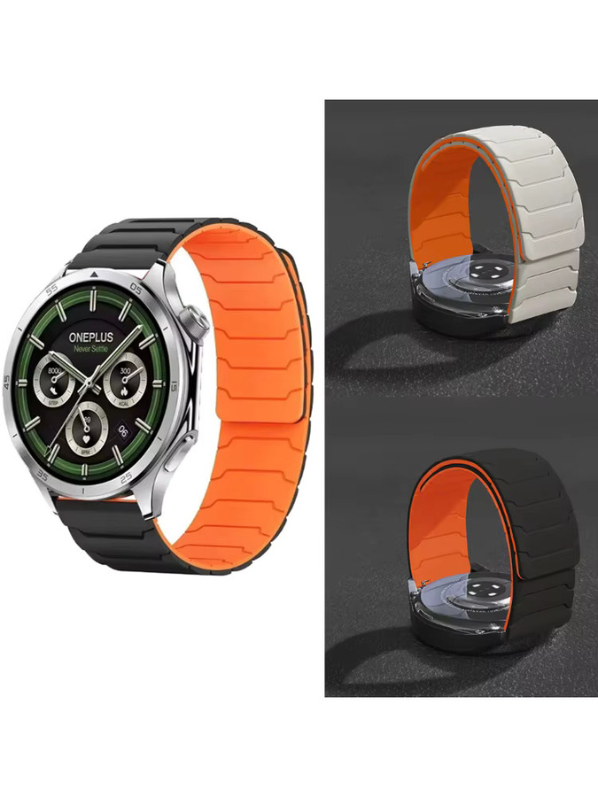 Uhrenarmband Silikon, magnetisch, 22 mm, Weiß, Unisex - Bild 4