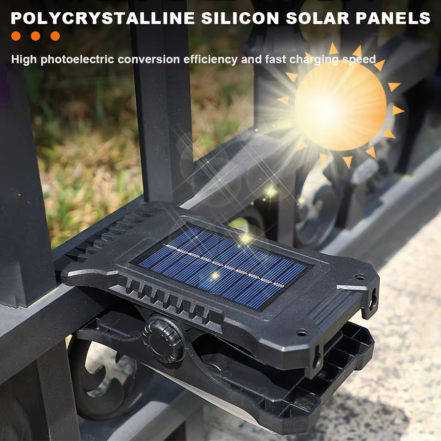 KDULIT YD-18 Solar Clip Licht mit Bewegungssensor, wasserdichte tragbare Außenlampe für Garten, Terrasse und Camping - Bild 4