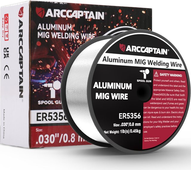 ARCCAPTAIN Aluminium MIG Schweißdraht ER5356 Al-Si für Spulenpistolen in Silber, 0,8 mm und 0,9 mm - Bild 1