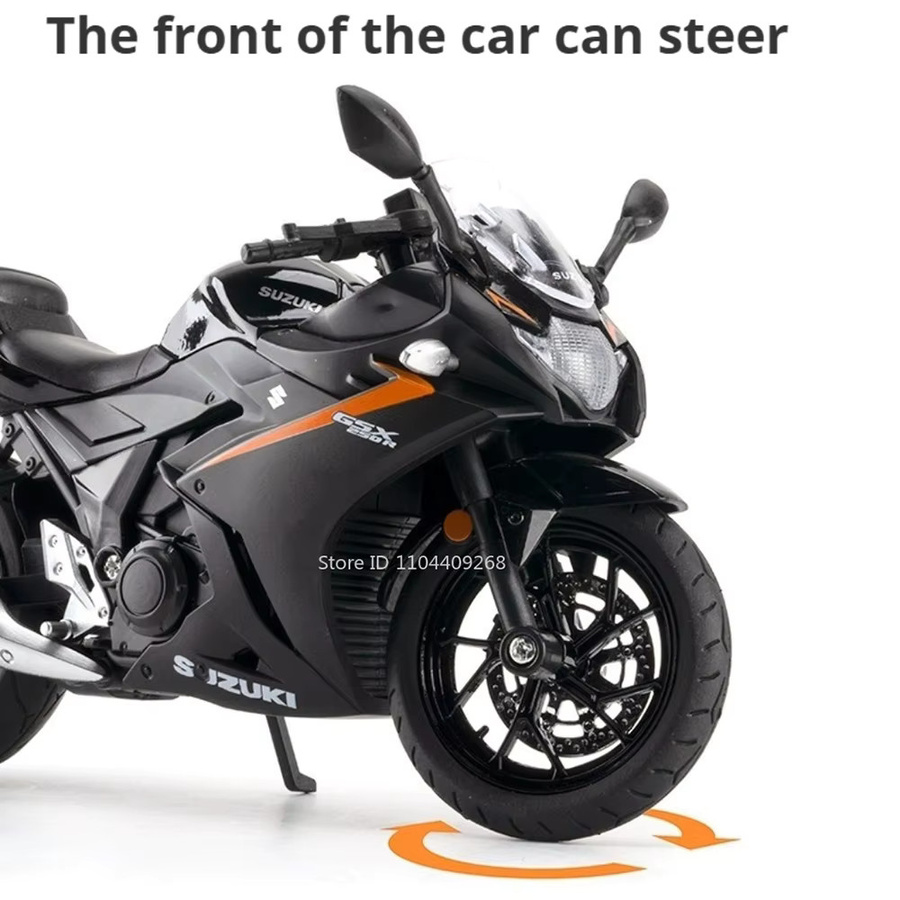 MAKEDA Suzuki GSX250R GSX1000R Motorrad Modell, 1:12, Metall, mit Licht und Rad Stoßdämpfung - Bild 4