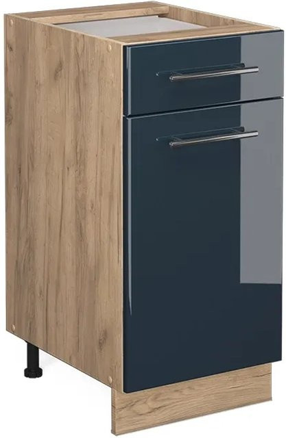 Vicco Schubunterschrank Fame-Line Eiche Dunkelblau Hochglanz Breite: 40 cm ohne Arbeitsplatte - Bild 2