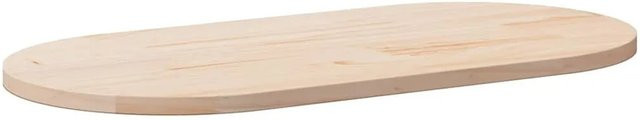vidaXL Tischplatte aus Massivholz Kiefer in Natur, oval, B: 100 cm, T: 50 cm, H: 2,5 cm - Bild 1