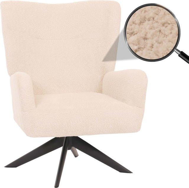 MCW Lounge-Sessel N65 drehbar Polstersessel mit Armlehnen in Beige - Bild 1