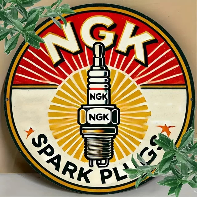 NGK Spark Plug Metall-Blechschild Wandkunst-Dekoration in Multicolour, B/H: 20,3 x 20,3 cm - Bild 1