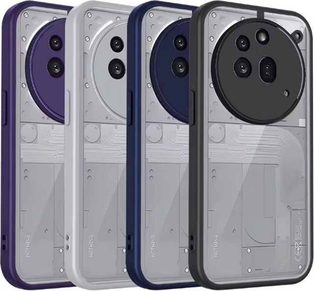 Stoßfeste Silikon-Handyhülle für Nothing Phone 3A Pro in Transparent oder Purple mit matter Rückseite - Bild 1