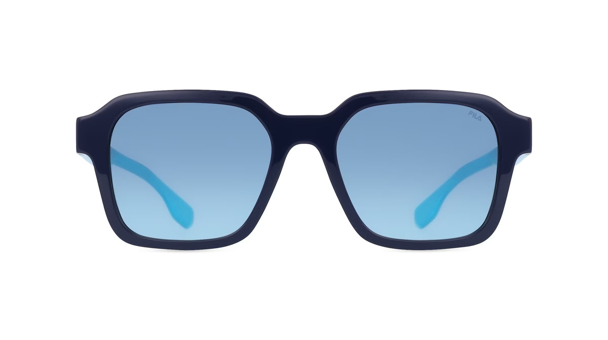 Fila FIASFI458 Sonnenbrille, Vollrand, quadratisch, Kunststoff, Unisex, blau, grau - Bild 1