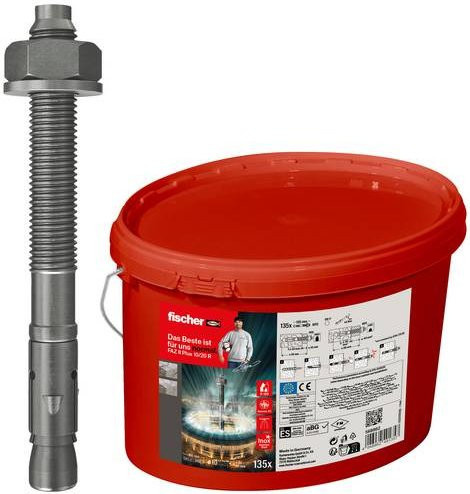 Fischer FAZ II Plus 10/20 R Bolzenanker aus Edelstahl in Silber, Länge: 105 mm, Durchmesser: 10 mm - Bild 1