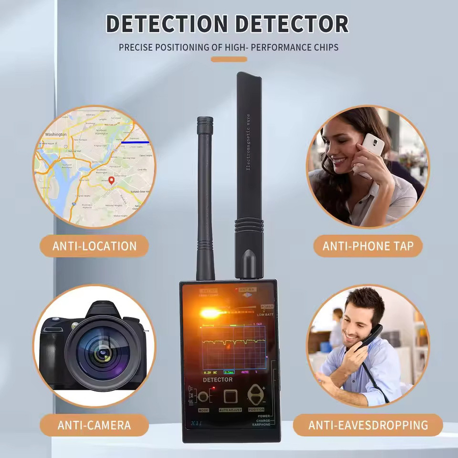 Professioneller Weitfrequenz-Signaldetektor 1 MHz-12 GHz mit automatischer Suche und GPS-Tracker in Schwarz - Bild 5