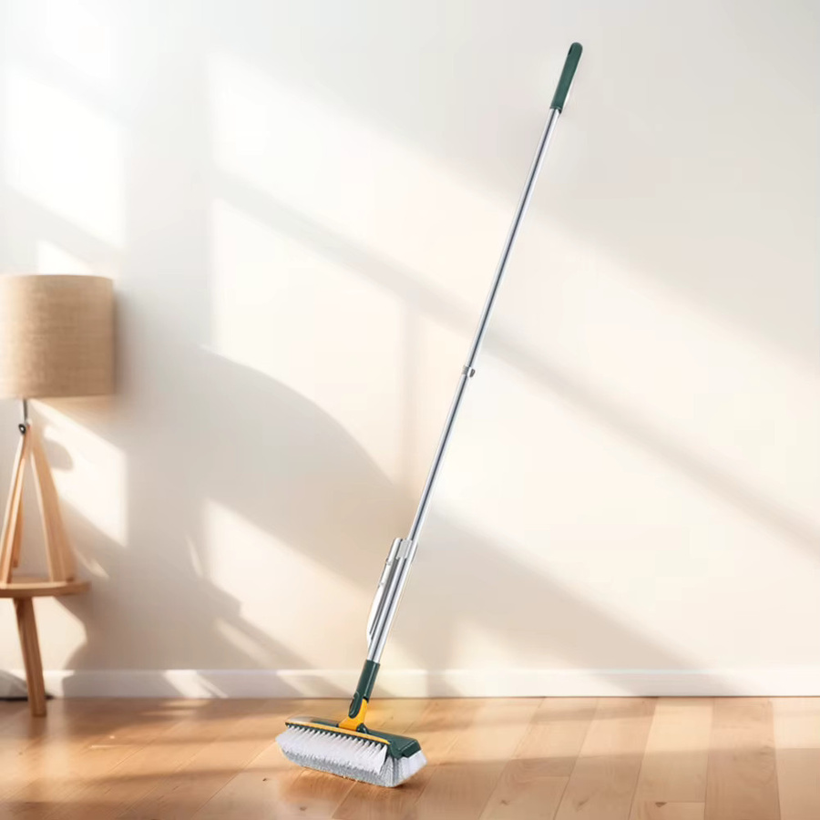 APWIKOGER 3-in-1 Bodenbürste und Schrubber mit Schaber, 180 Grad rotierender Langstiel, weiß/mehrfarbig - Bild 2