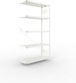 META Steckregal CLIP 330 mit 5 Böden, Farbe RAL 7035 Grau, B/T/H: 200 x 100 x 40 cm - Bild 1