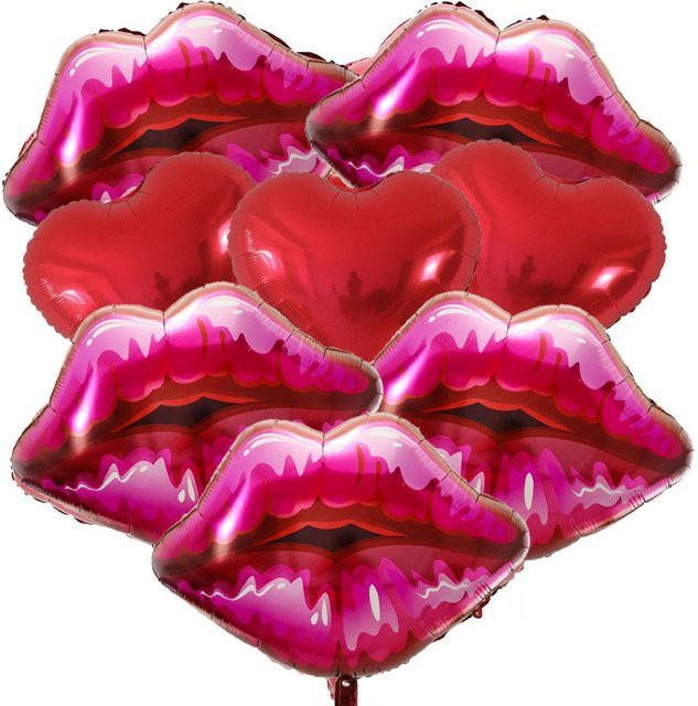 YAYB 8er Set Herz Folienballons in Rot für Valentinstag, Hochzeit, Geburtstag und Party-Dekoration - Bild 1
