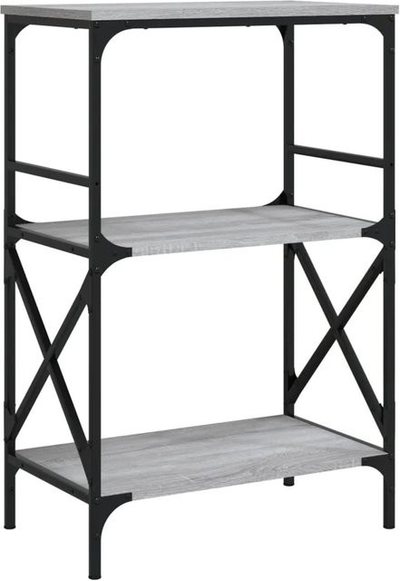 vidaXL Bücherregal mit 3 Böden in Grau im Industrial Design, B/T/H: 59 x 35 x 90,5 cm - Bild 1