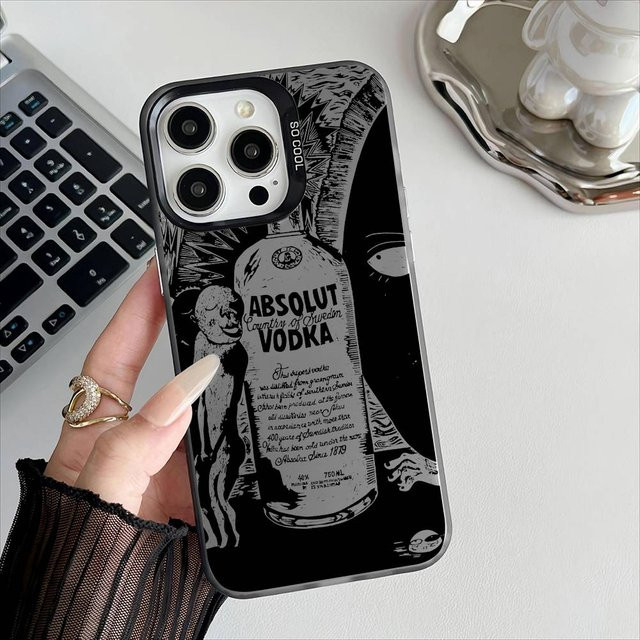 A-Absolut Wodka Fishion Handyhülle für Apple iPhone 11 12 13 14 15 16 Pro Max Plus mit Protect Plating Design - Bild 1