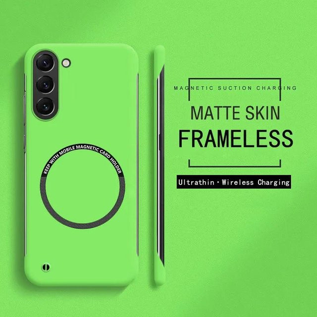 MagSafe Slim Case für Samsung Galaxy S26 Ultra S25 FE S24 S23 Plus A57 A37 A56 A36 Rahmenloses Magnetisches Hartschalen-Cover in Green - Bild 1